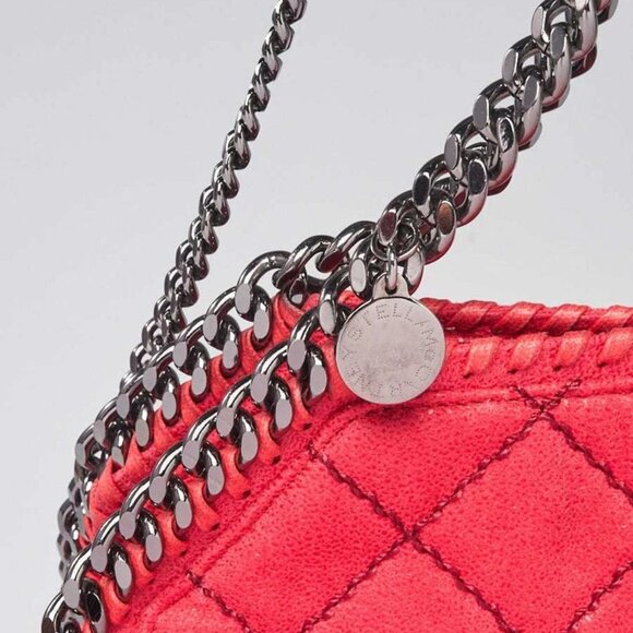 Stella McCartney Pink Quilted Faux Leather Falabella Small Tote Bag - Picture 11 of 11